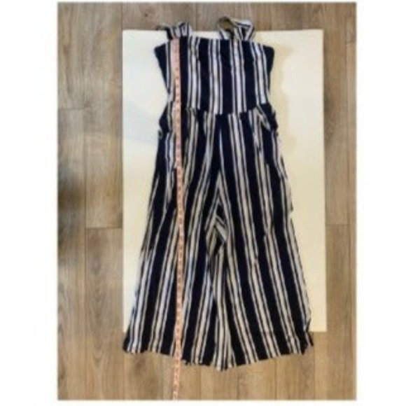 Tucker Tate Striped Jumpsuit Blue White Romper Capri Women’s XL 14/16 - Picture 5 of 11